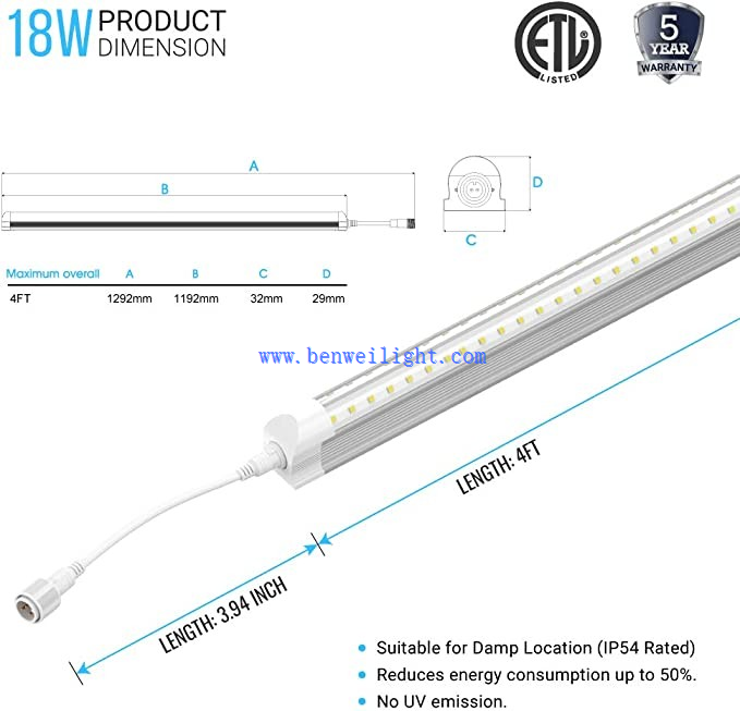 LED Freezer Tubes 18W for Supermarkets Freezer