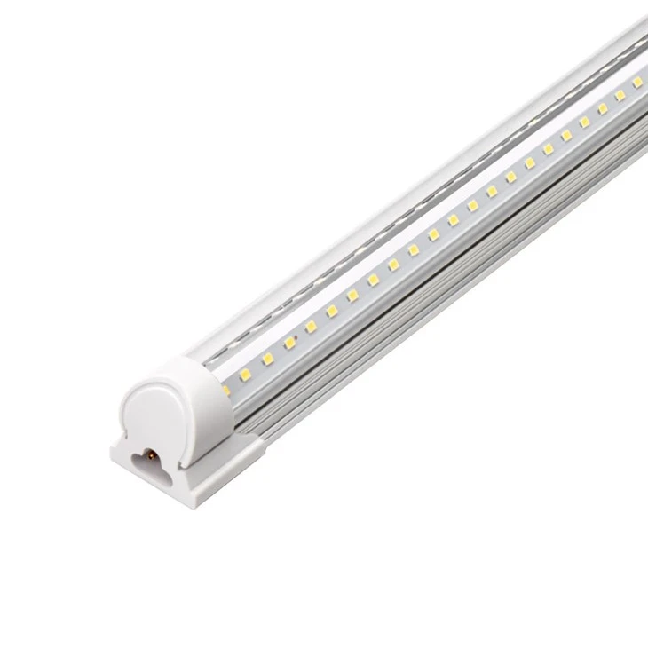 Solas Feadáin LED Innasctha - V-Múnlaithe le Clúdach Soiléir - 8-troigh, 72W, 9000 Lumens, 5000K Solas Lae - T8 Solas Siopa LED Le Breiseán