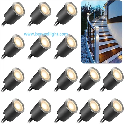 Soilse Deic LED 32mm cuasaithe, IP67, DC12V I-Soilsiú Talaimh Do Ghairdíní Lasmuigh, Patios, Staighre