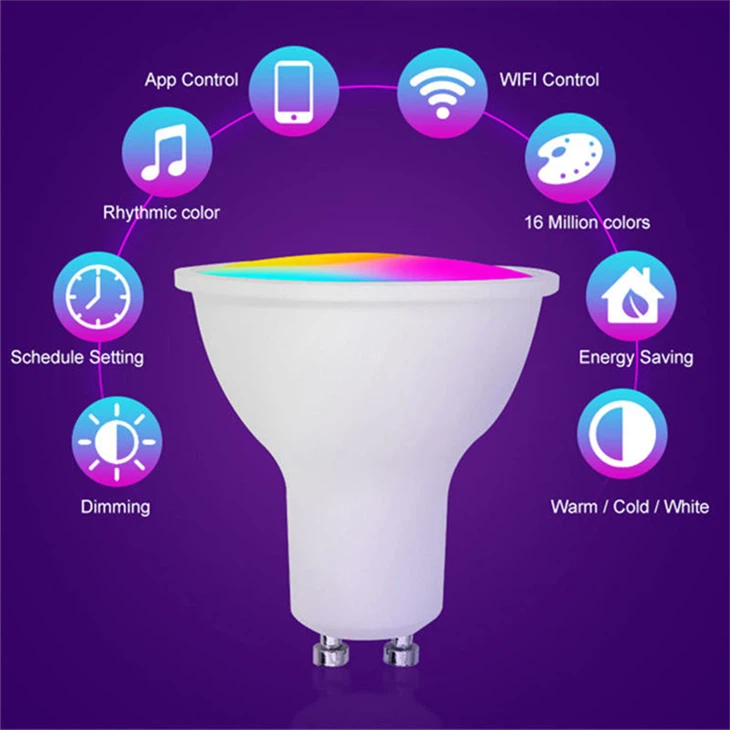 Smart Sensor RGB CW LED Bulbs: 5-9W, GU10/MR16, Voice/WiFi/Bluetooth Dimming best